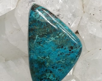Natural Azurite Chrysocolla Stone, Top Quality Stone Triangle Stone Cabochon 26x16x6mm Natural Blue Color. Flat Back Stone