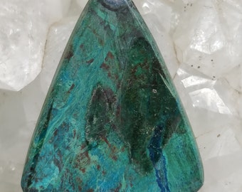 Natural Azurite Chrysocolla Stone, Top Quality Stone Pear Stone Cabochon 34x25x6mm Natural Blue Color. Flat Back Stone