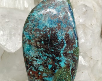 Natural Azurite Chrysocolla Stone, Top Quality Stone Fancy Stone Cabochon 44x24x6mm Natural Blue Color. Flat Back Stone