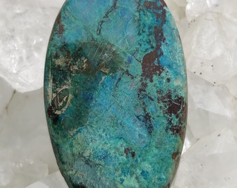 Natural Azurite Chrysocolla Stone, Top Quality Stone Oval Stone Cabochon 39x23x7mm Natural Blue Color. Flat Back Stone