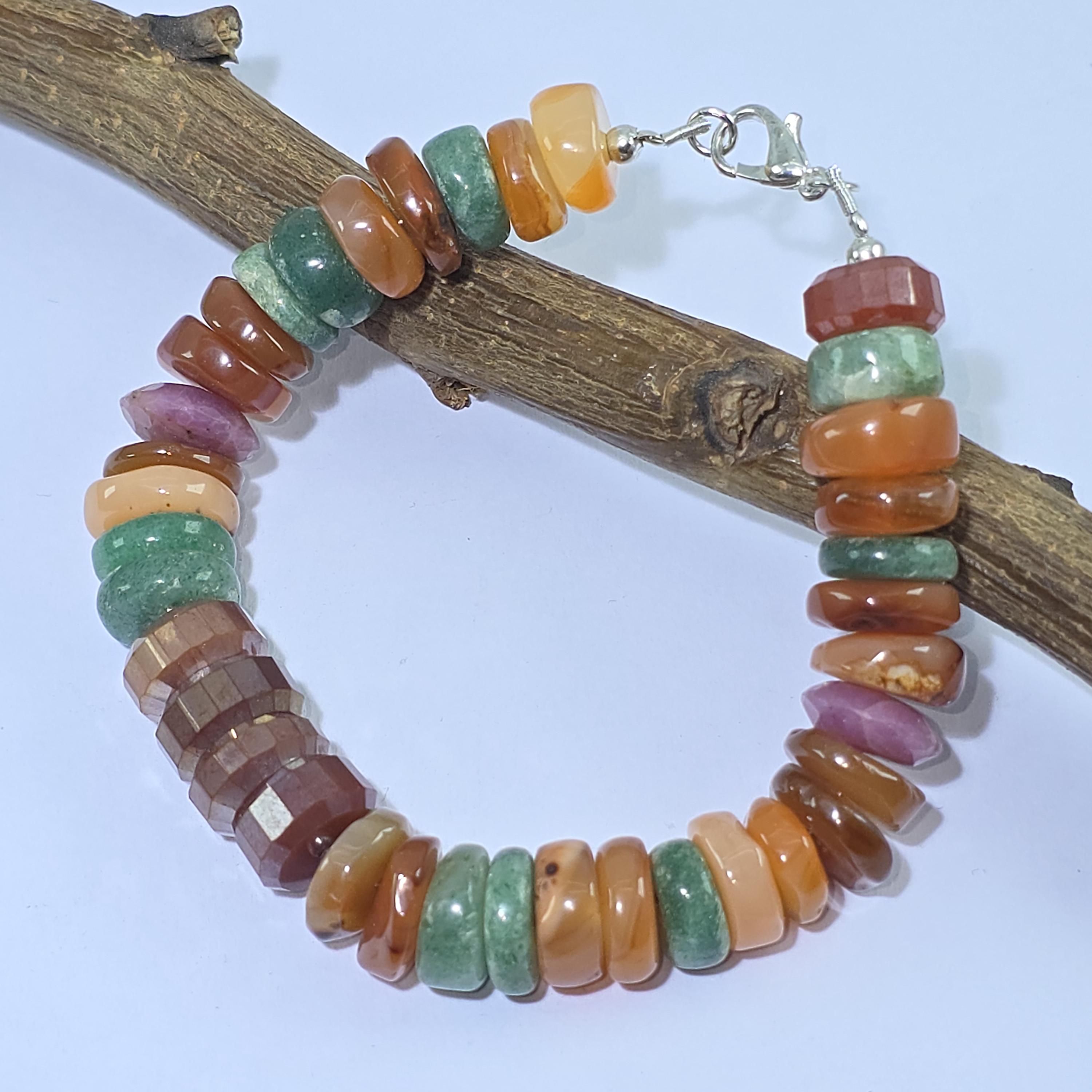 Perline Rondelle Sfaccettate In Pietra Di Luna Multipla ~~2 Fili - Foto 7