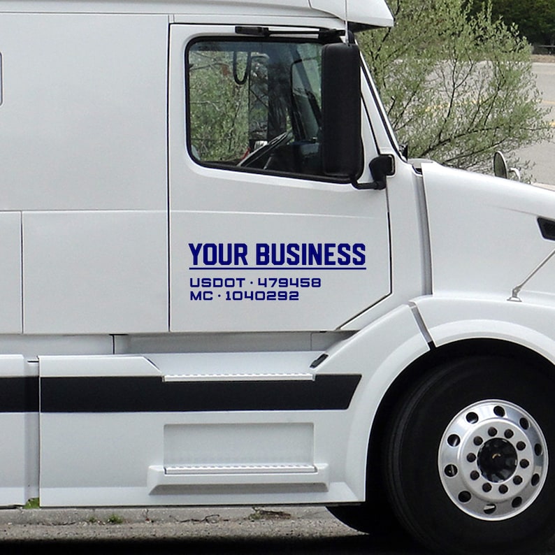 One Custom US DOT Semi Truck Vinyl Decal. Trucking Company Etsy Ireland