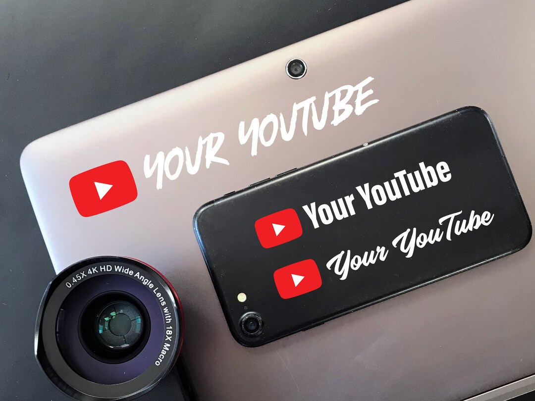 Custom Youtube Sticker With Your Channel Name. for Phone, Laptop