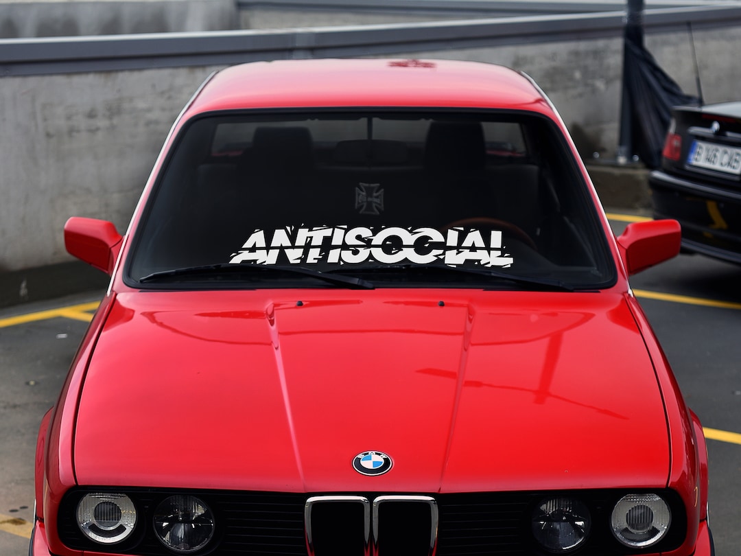 ANTISOCIAL Car Windshield Banner for BMW Honda Nissan Etsy