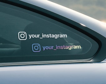 Two custom Instagram name (handle) vinyl stickers. Cute Instagram decal for car window. IG sticker. Insta decal. Instagram link sticker.