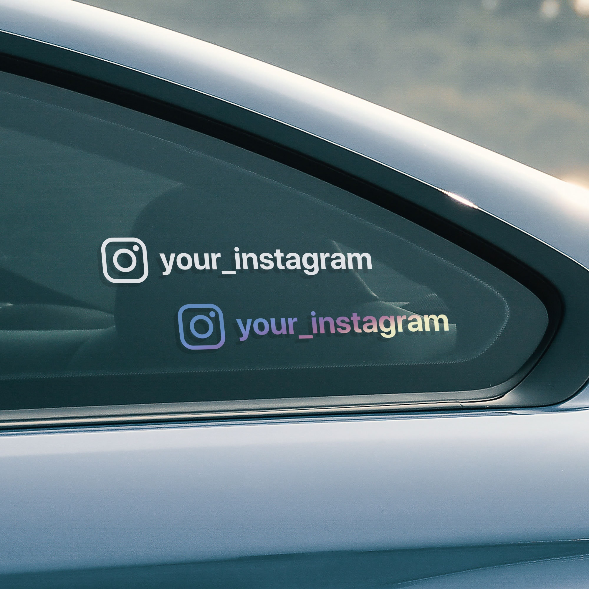 Instagram Auto Aufkleber, WÄHLE DEINE SCHRIFTART, Ig Sticker Name, Vinyl  Optionen Holographic, Chrome, Glitter, Regenbogen Kostenloser Versand -  .de