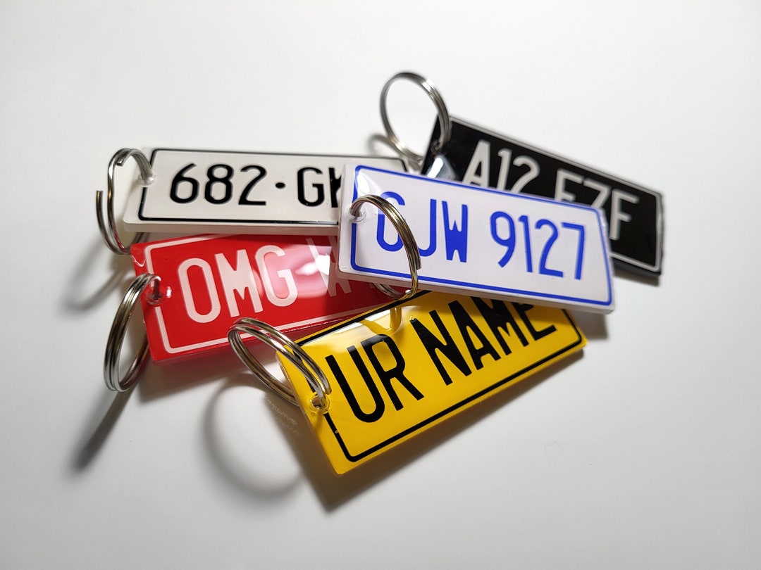 Custom Car Plate Keychain. Your License Plate on a Keyring