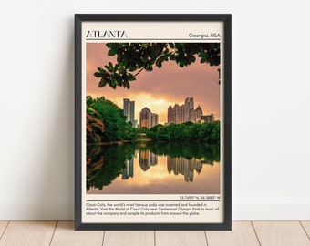 Atlanta Wall Art, Atlanta Canvas, Atlanta Framed Poster, Atlanta Photo, Atlanta Poster Print, Atlanta Wall Decor, Georgia Print, USA Poster