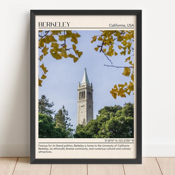 INSTANT DIGITAL DOWNLOAD, Berkeley Minimal Wall Art, Berkeley Canvas, Berkeley Poster, Berkeley Photo, Berkeley Print, Berkeley Wall Decor