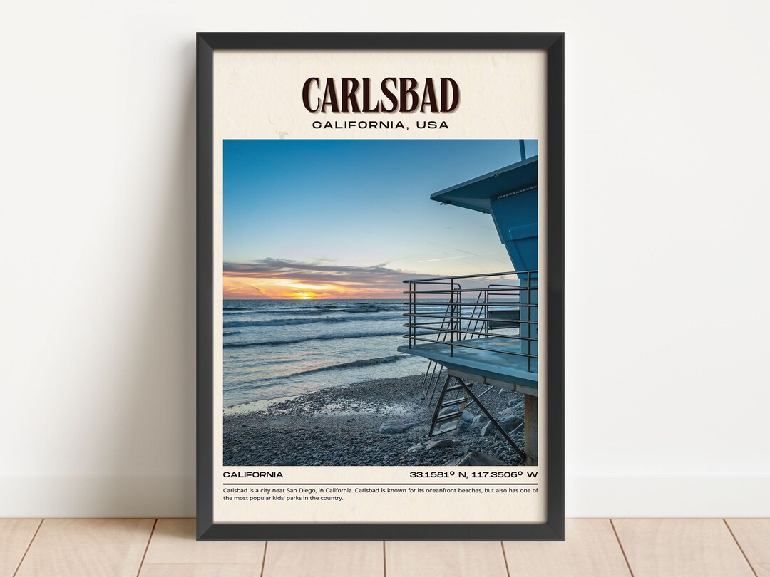 Carlsbad Vintage Wall Art, Carlsbad Canvas, Carlsbad Framed Poster