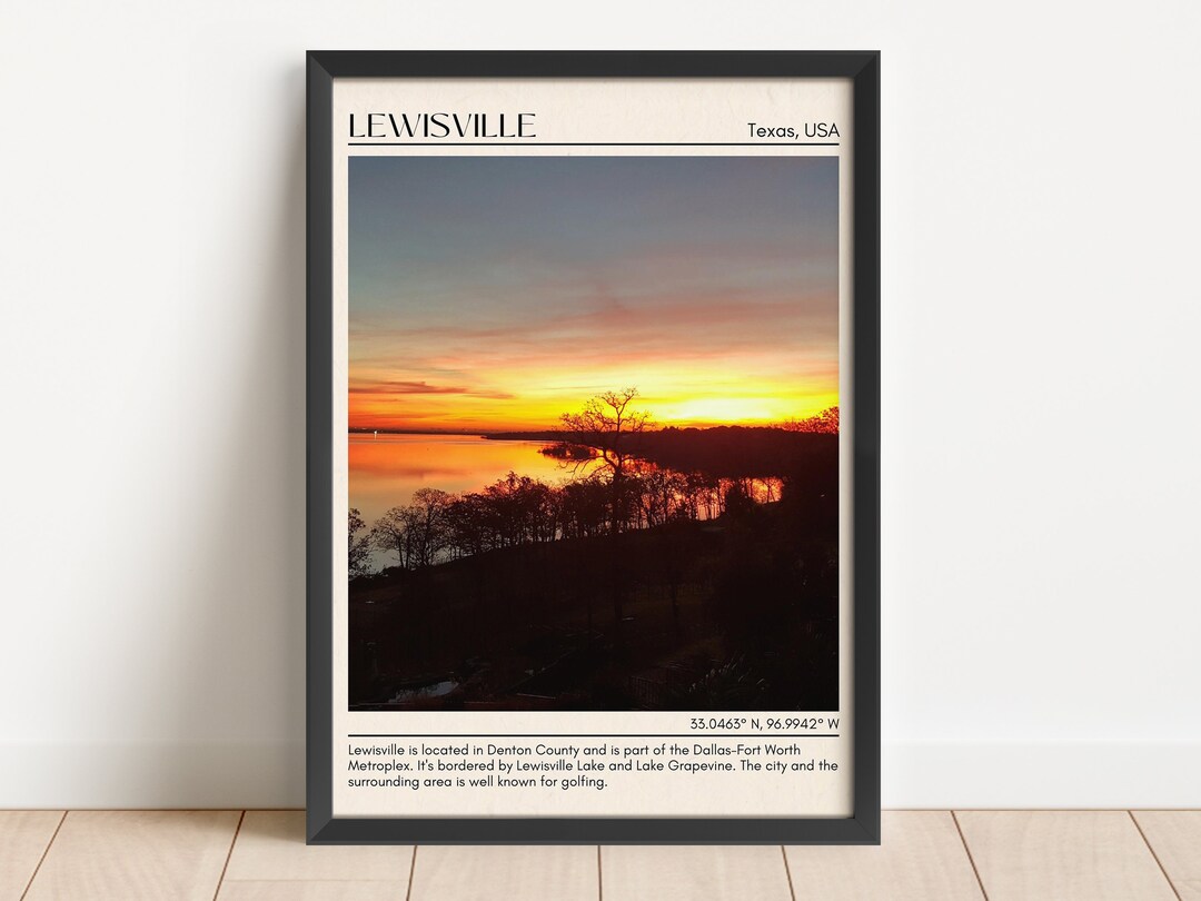INSTANT DIGITAL DOWNLOAD, Lewisville Minimal Wall Art, Lewisville