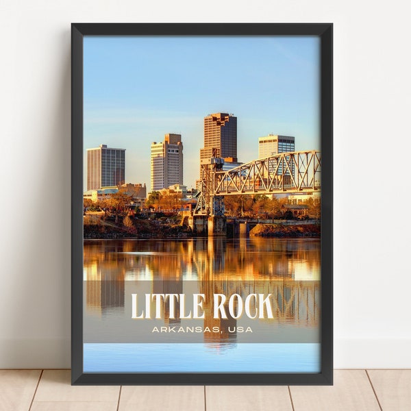 Little Rock Retro Wall Art, Little Rock Canvas, Little Rock Framed Poster, Little Rock Photo, Little Rock Print, Little Rock Wall Decor