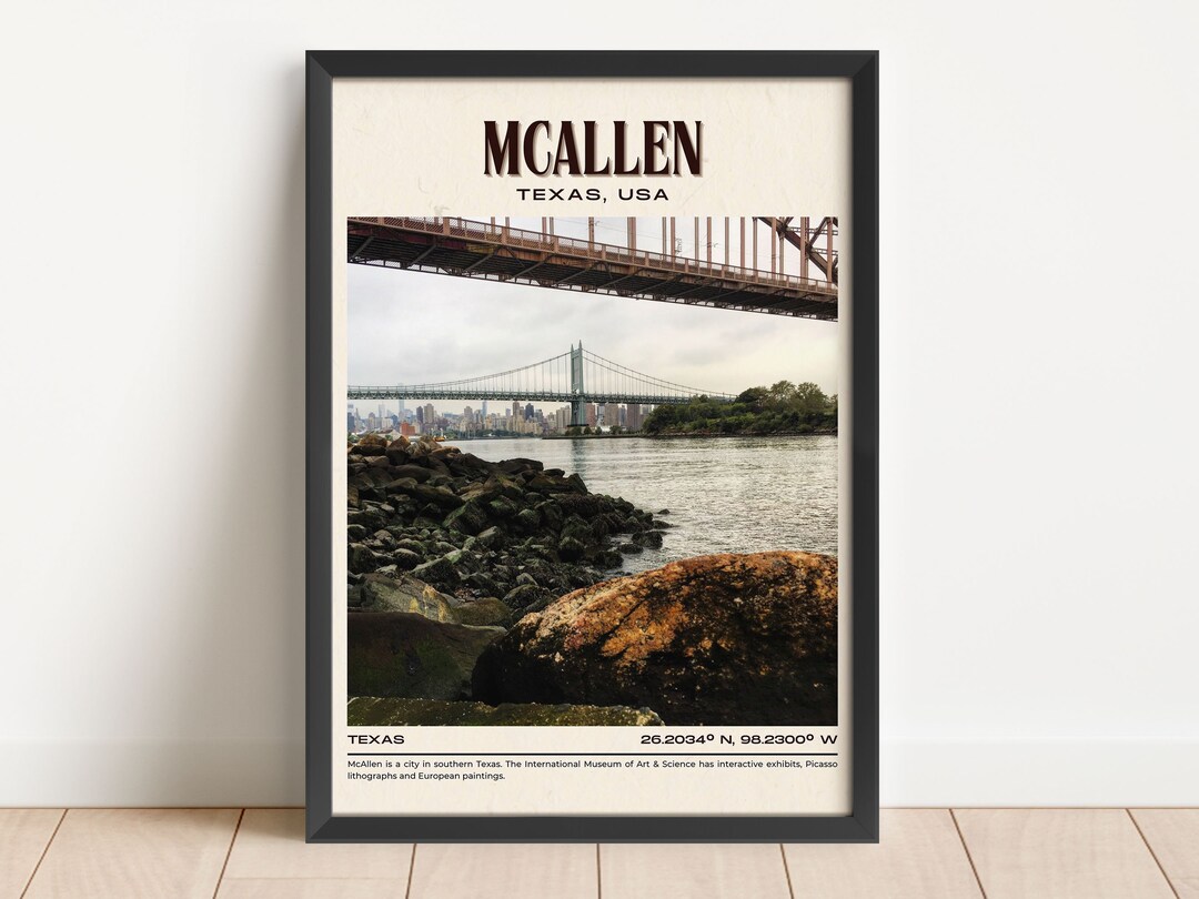 INSTANT DIGITAL DOWNLOAD, Mcallen Vintage Wall Art, Mcallen Canvas ...