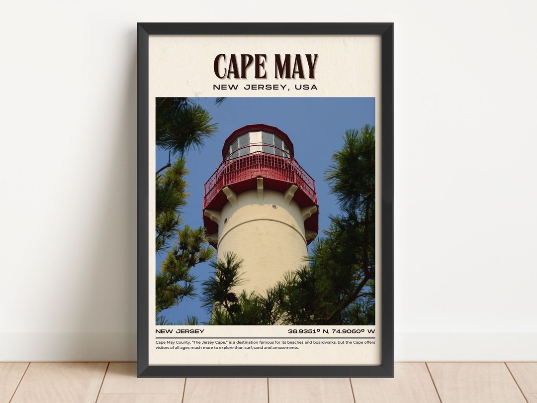 INSTANT DIGITAL DOWNLOAD, Cape May Vintage Wall Art, Cape May Canvas