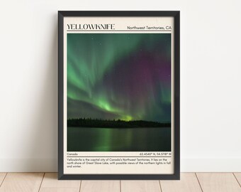 INSTANT DIGITAL DOWNLOAD, Yellowknife Wall Art, Yellowknife Canvas, Yellowknife Poster, Yellowknife Wall Decor, Canada Poster