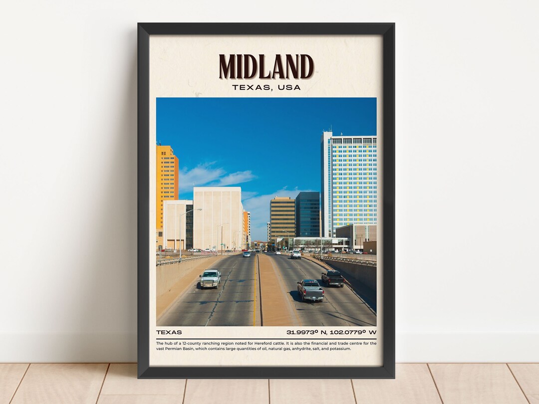 Midland Vintage Wall Art, Midland Canvas, Midland Framed Poster, Midland Photo, Midland Poster
