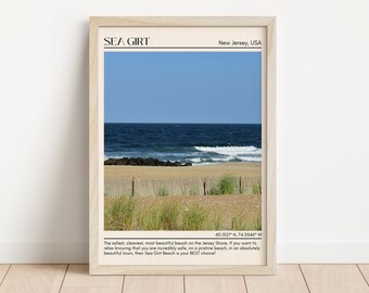 INSTANT DIGITAL DOWNLOAD, Sea Girt Wall Canvas, Sea Girt Framed Poster Wall Decor, New Jersey Usa, Beach Sunrise Sunset Frame, Beach Art