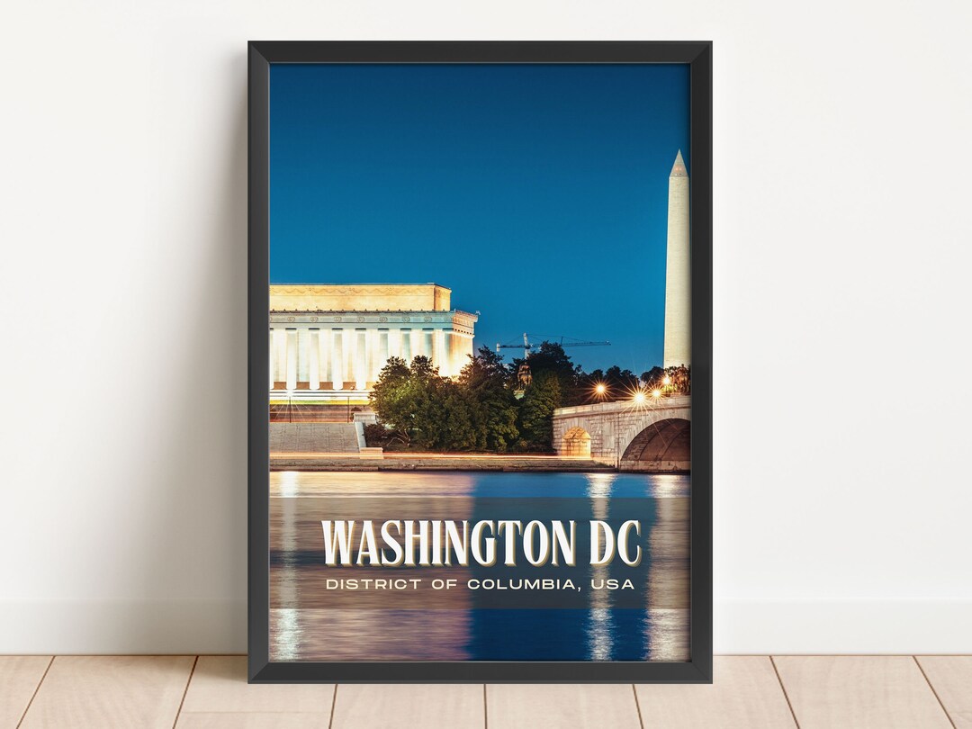 INSTANT DIGITAL DOWNLOAD, Washington Dc Retro Wall Art, Washington Dc
