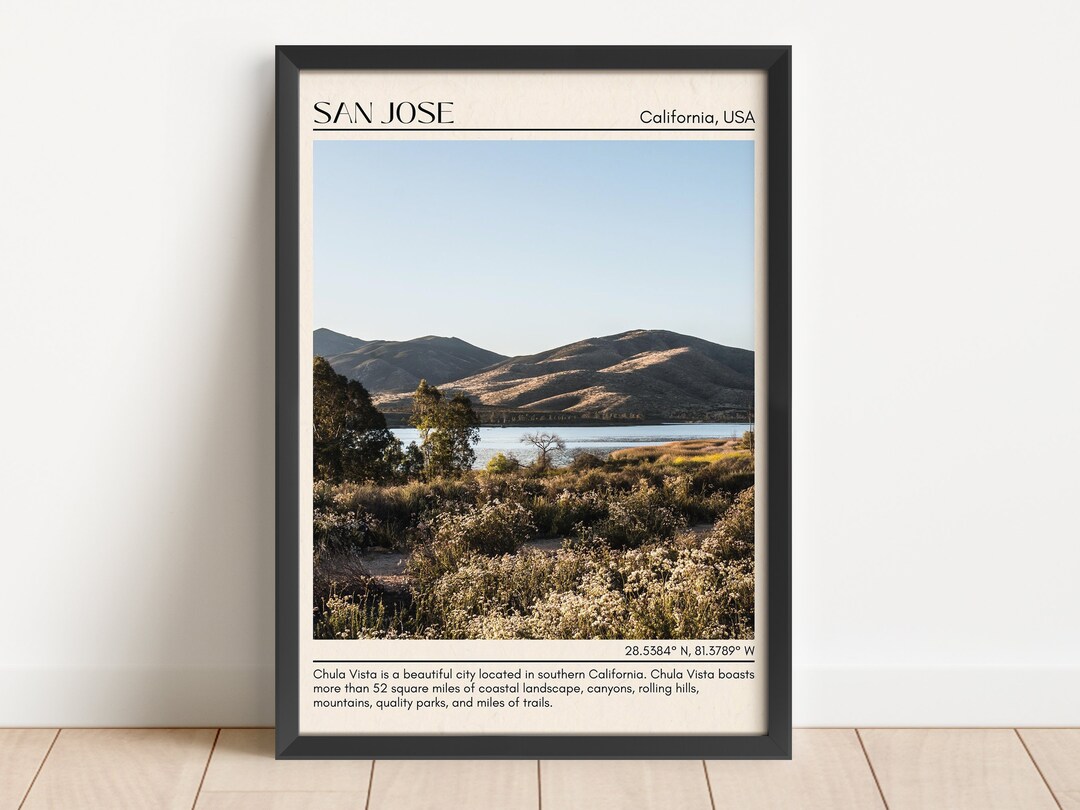 Chula Vista Minimal Wall Art, Chula Vista Canvas, Chula Vista Framed