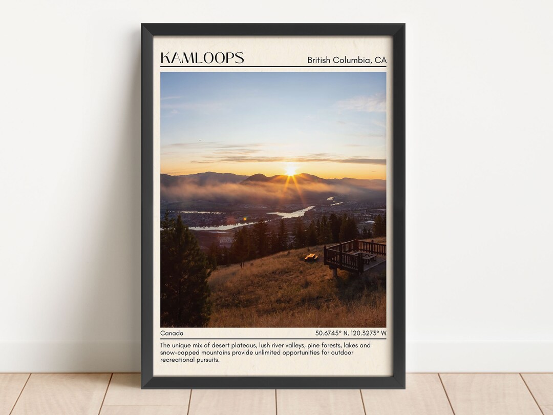 INSTANT DIGITAL DOWNLOAD, Kamloops Wall Art, Kamloops Canvas, Kamloops