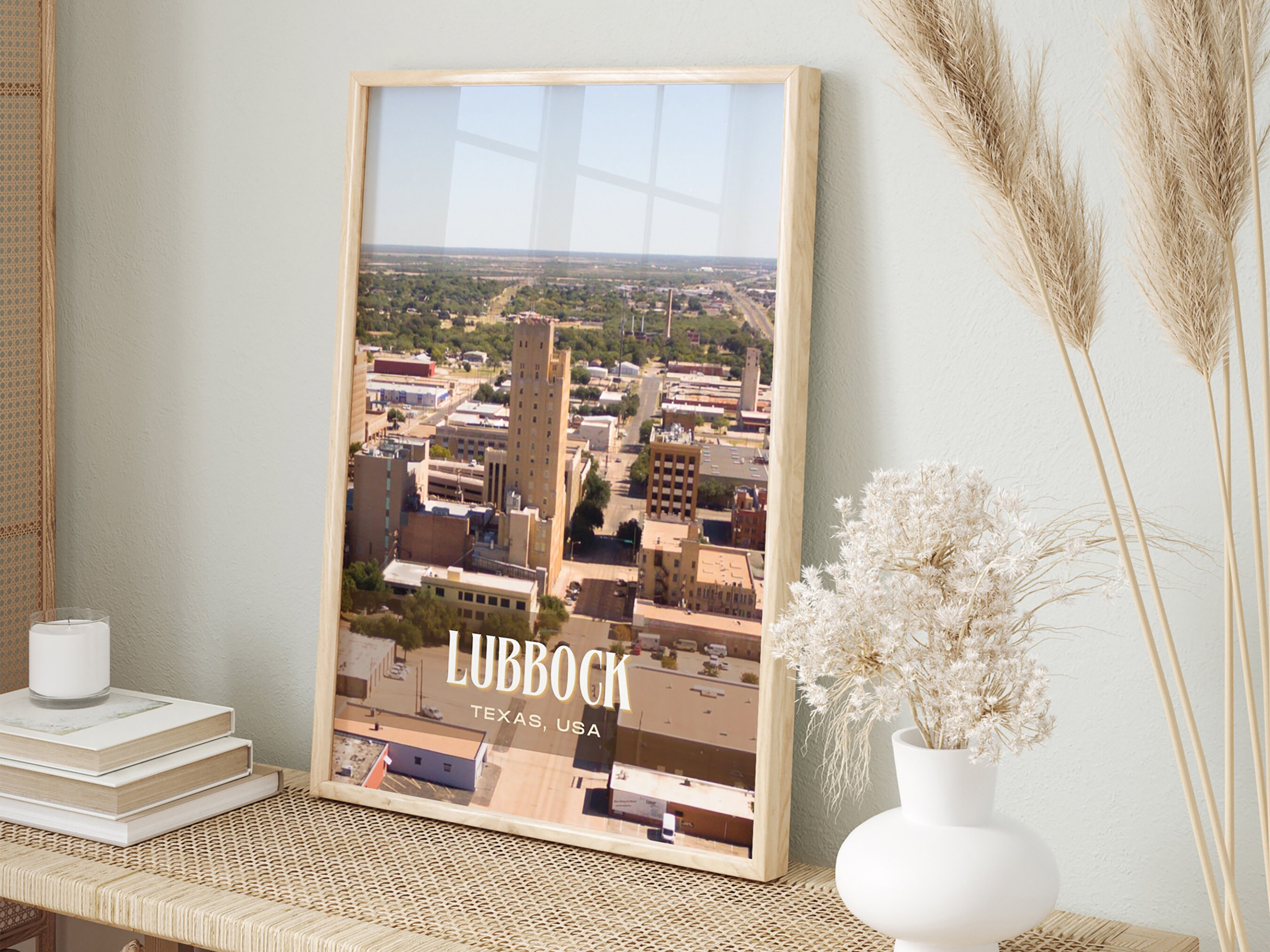 INSTANT DIGITAL DOWNLOAD, Lubbock Retro Wall Art, Lubbock Canvas
