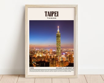 Taipei Vintage Wall Art, Taipei Canvas, Taipei Photo, Taipei Framed Poster, Taipei Wall Decor, Taipei Poster Print, Taiwan, Taiwan poster