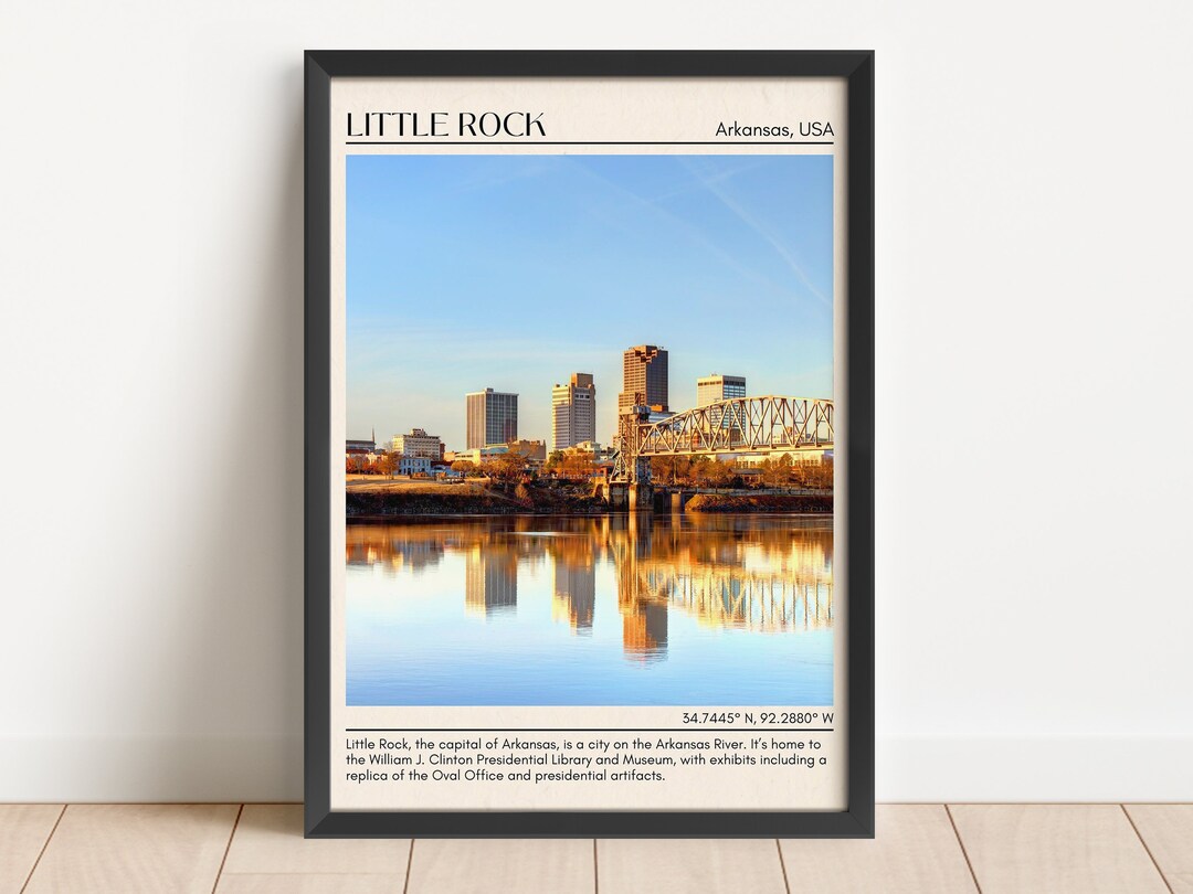 Little Rock Minimal Wall Art Little Rock Canvas Little Rock Etsy