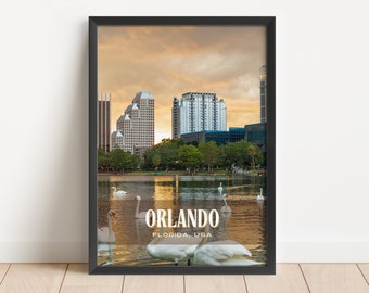 INSTANT DIGITAL DOWNLOAD, Orlando Retro Wall Art, Orlando Canvas, Orlando Poster, Orlando Photo, Orlando Print, Orlando Wall Decor, Usa