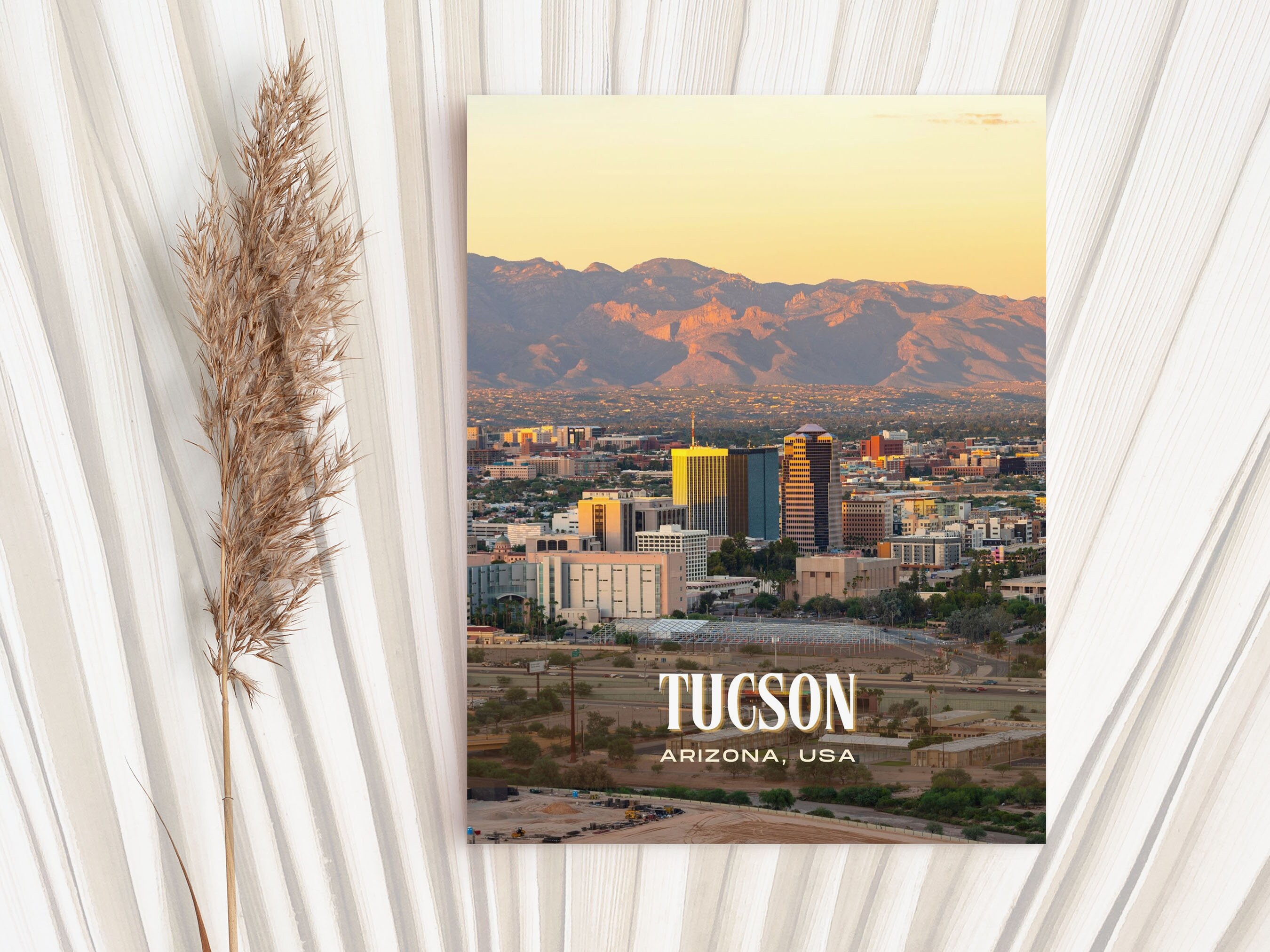 Tucson Retro Wall Art, Tucson Canvas, Tucson Framed Poster, Tucson
