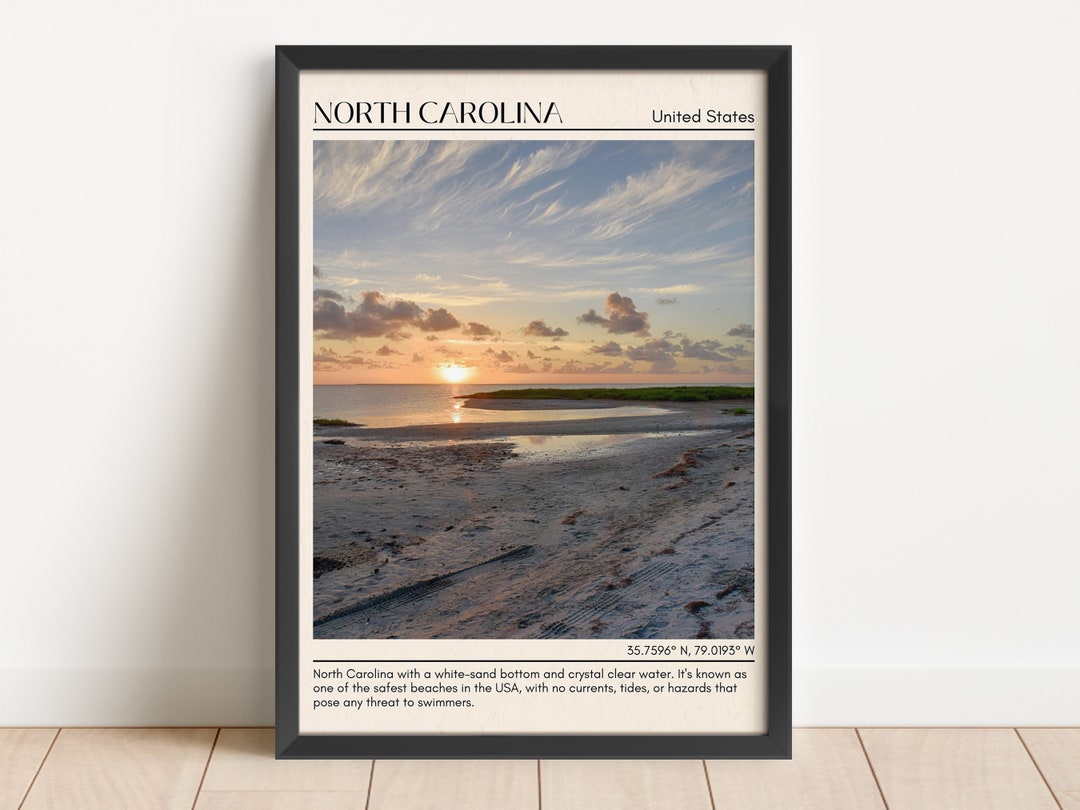 North Carolina Wall Art, North Carolina Canvas, North Carolina Framed