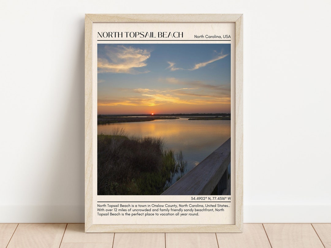 North Topsail Beach Wall Canvas North Topsail Beach Framed Etsy