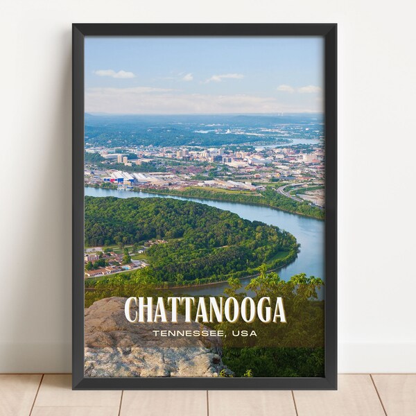 Chattanooga Retro Wall Art, Chattanooga Canvas, Chattanooga Framed Poster, Chattanooga Photo, Chattanooga Print, Chattanooga Wall Decor, USA