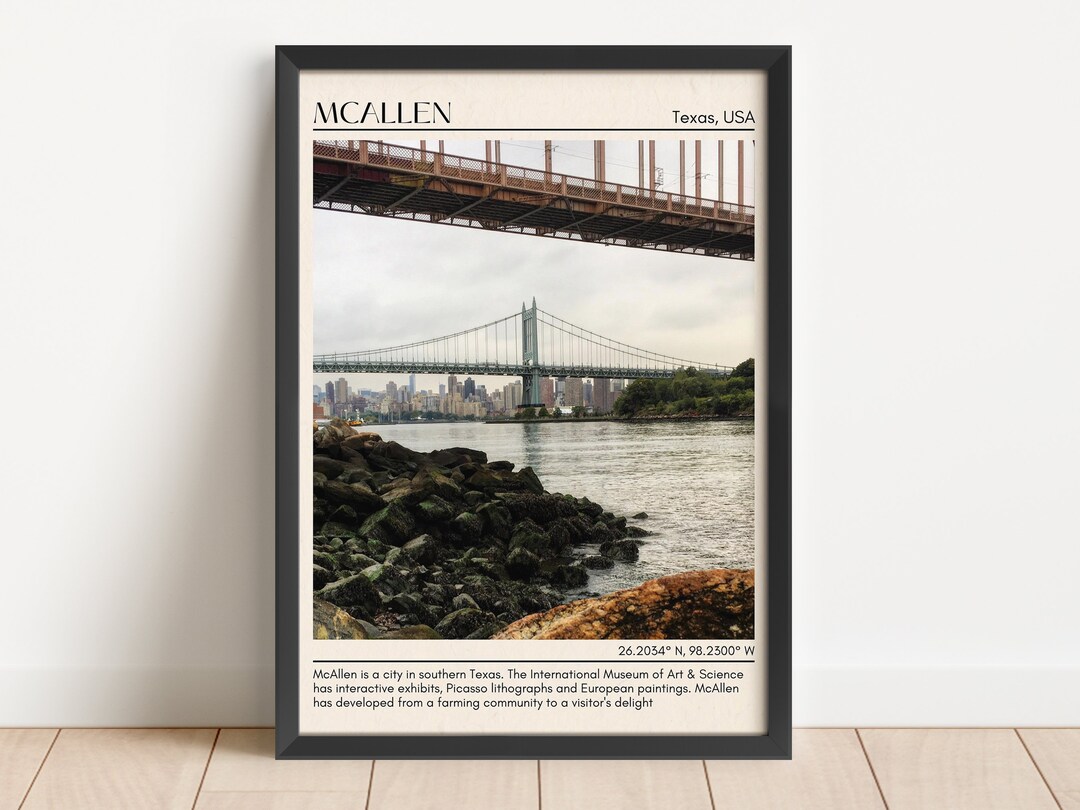 INSTANT DIGITAL DOWNLOAD, Mcallen Minimal Wall Art, Mcallen Canvas ...