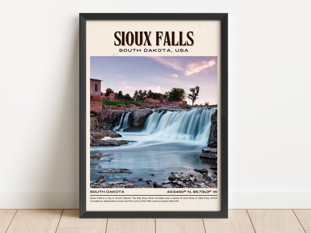 Sioux Falls Vintage Wall Art Sioux Falls Canvas Sioux Falls Etsy