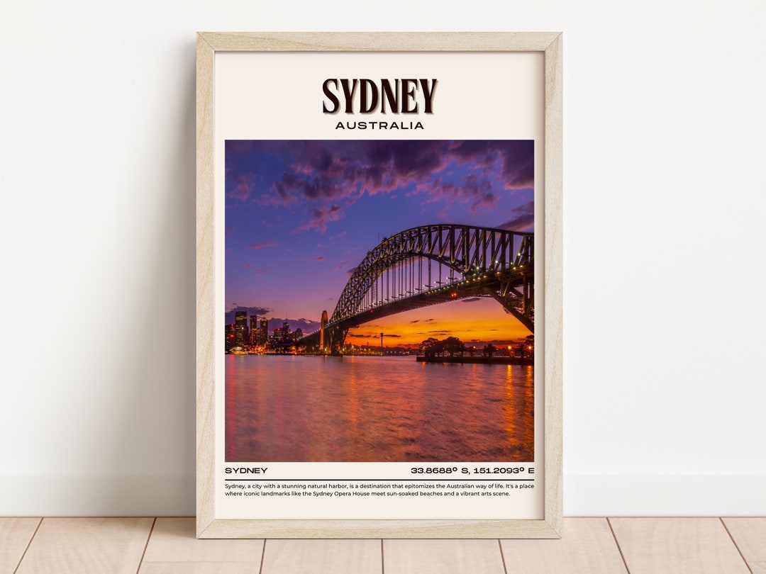 Sydney Vintage Wall Art, Sydney Canvas, Sydney Photo, Sydney Framed