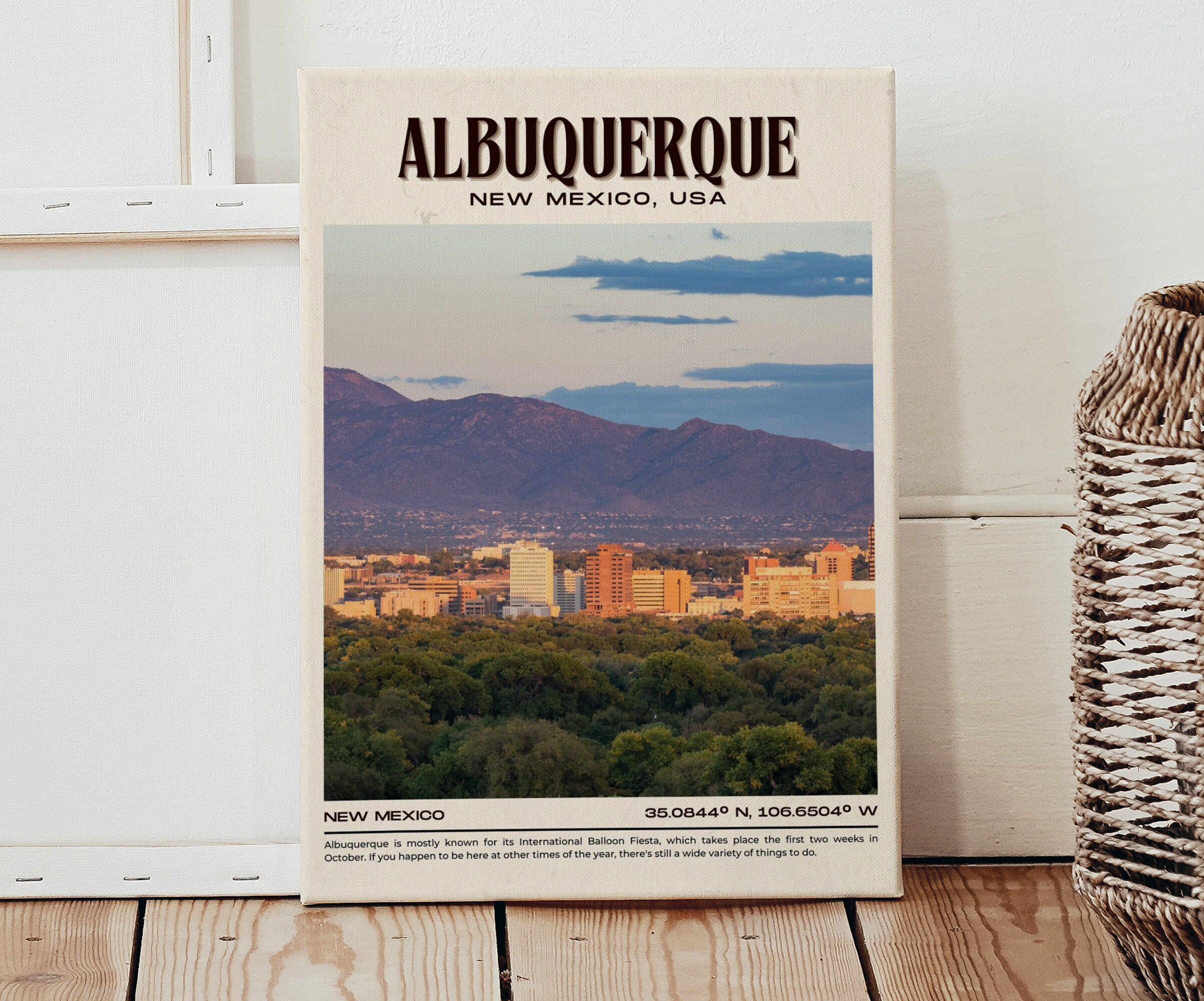 INSTANT DIGITAL DOWNLOAD, Albuquerque Vintage Wall Art, Albuquerque