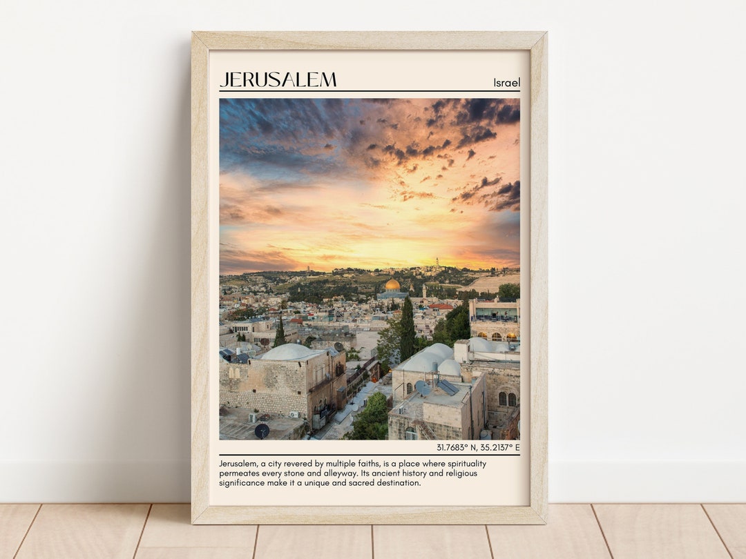 Jerusalem Minimal Wall Art, Jerusalem Canvas, Jerusalem Photo, Jerusalem Framed Poster