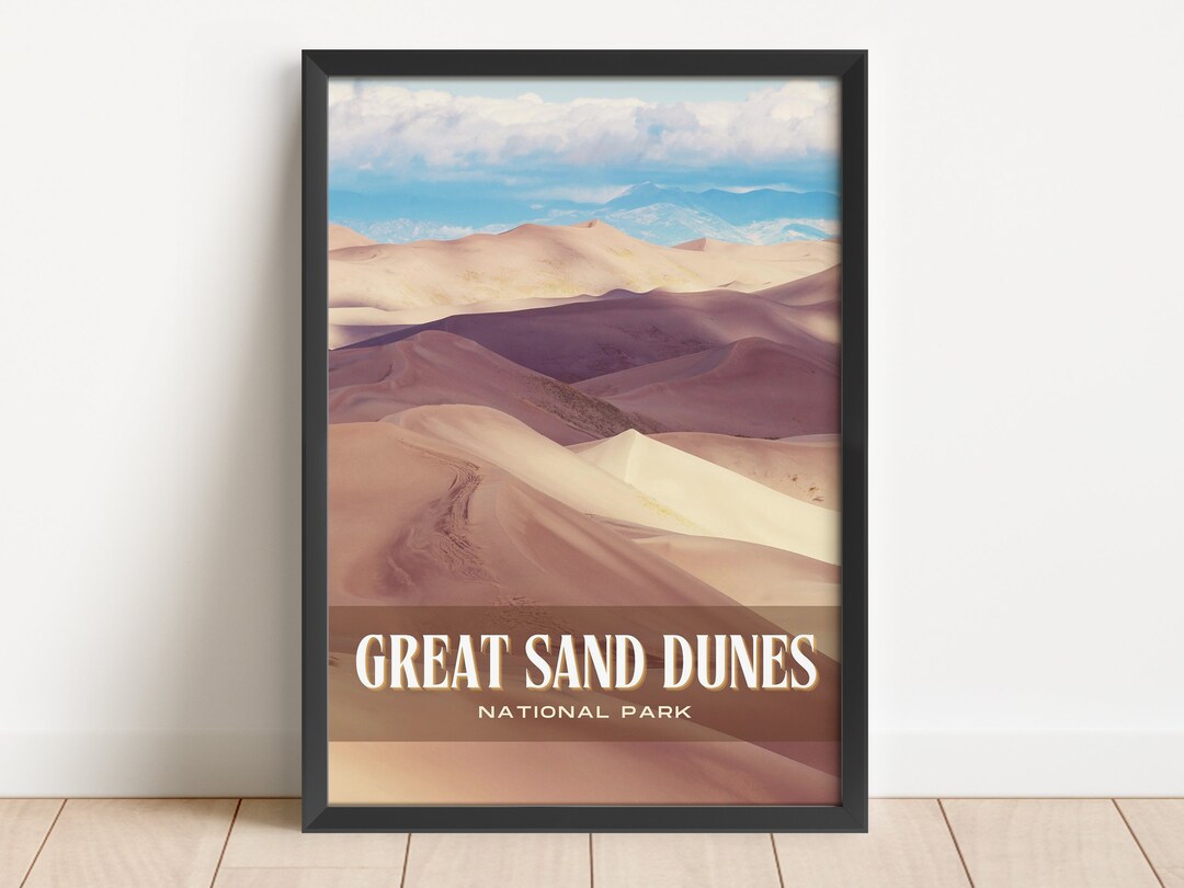 INSTANT DIGITAL DOWNLOAD, Great Sand Dunes Retro Wall Art, Great Sand
