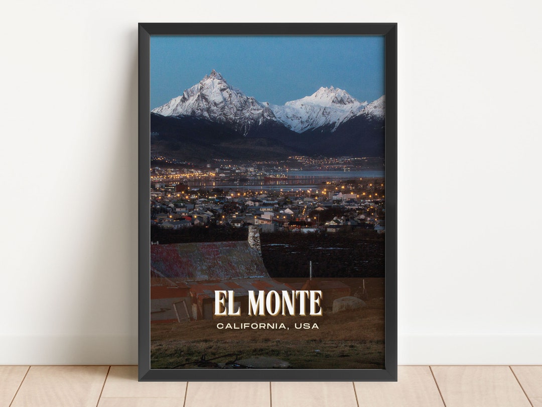 El Monte Retro Wall Art, El Monte Canvas, El Monte Framed Poster, El