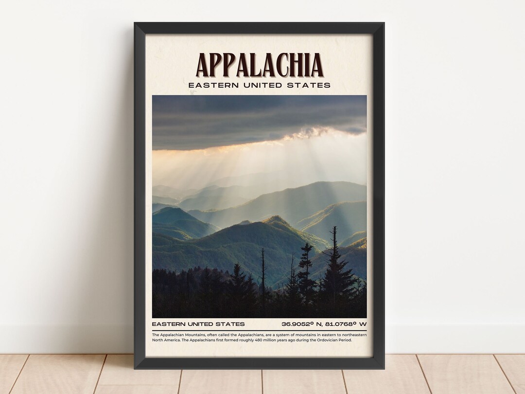 Appalachia Vintage Wall Art, Appalachia Canvas, Appalachia Framed Poster, Appalachia Photo