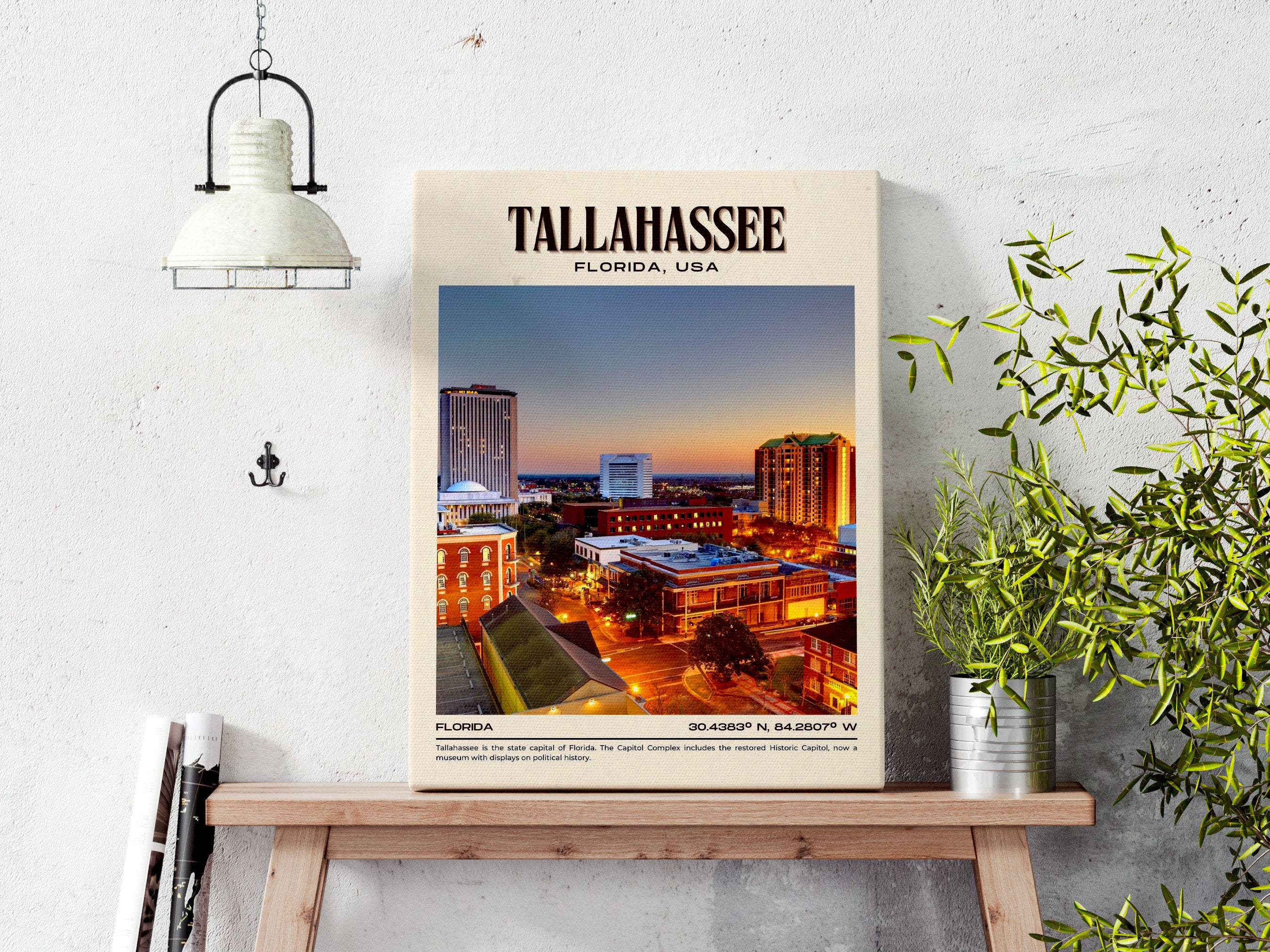 INSTANT DIGITAL DOWNLOAD, Tallahassee Vintage Wall Art, Tallahassee