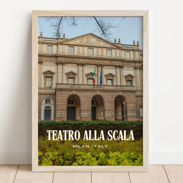 Teatro Alla Scala Wall Art Poster La Scala Milano Italy Wall Art Europe Travel Gift For Home Decor Milan City Wall Art Gift for Traveller