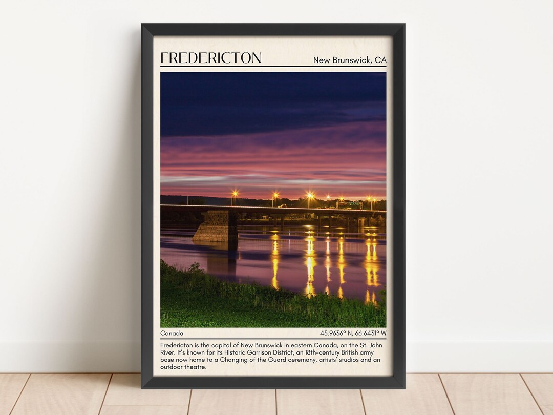 INSTANT DIGITAL DOWNLOAD, Fredericton Wall Art, Fredericton Canvas