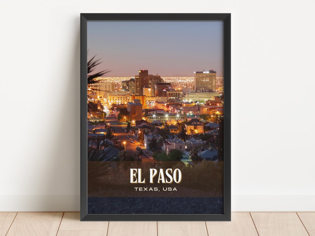 INSTANT DIGITAL DOWNLOAD, El Paso Retro Wall Art, El Paso Canvas, El