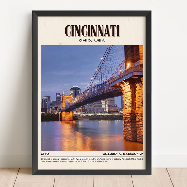 Cincinnati Poster Etsy
