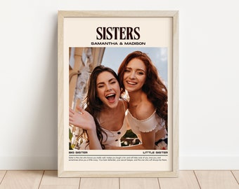 Personalized Gift For Sister, Sister Gift, Birthday Gift for Sister, Custom Sisters Frame, Gift for her, Little Sister Gift Wall Art Frame