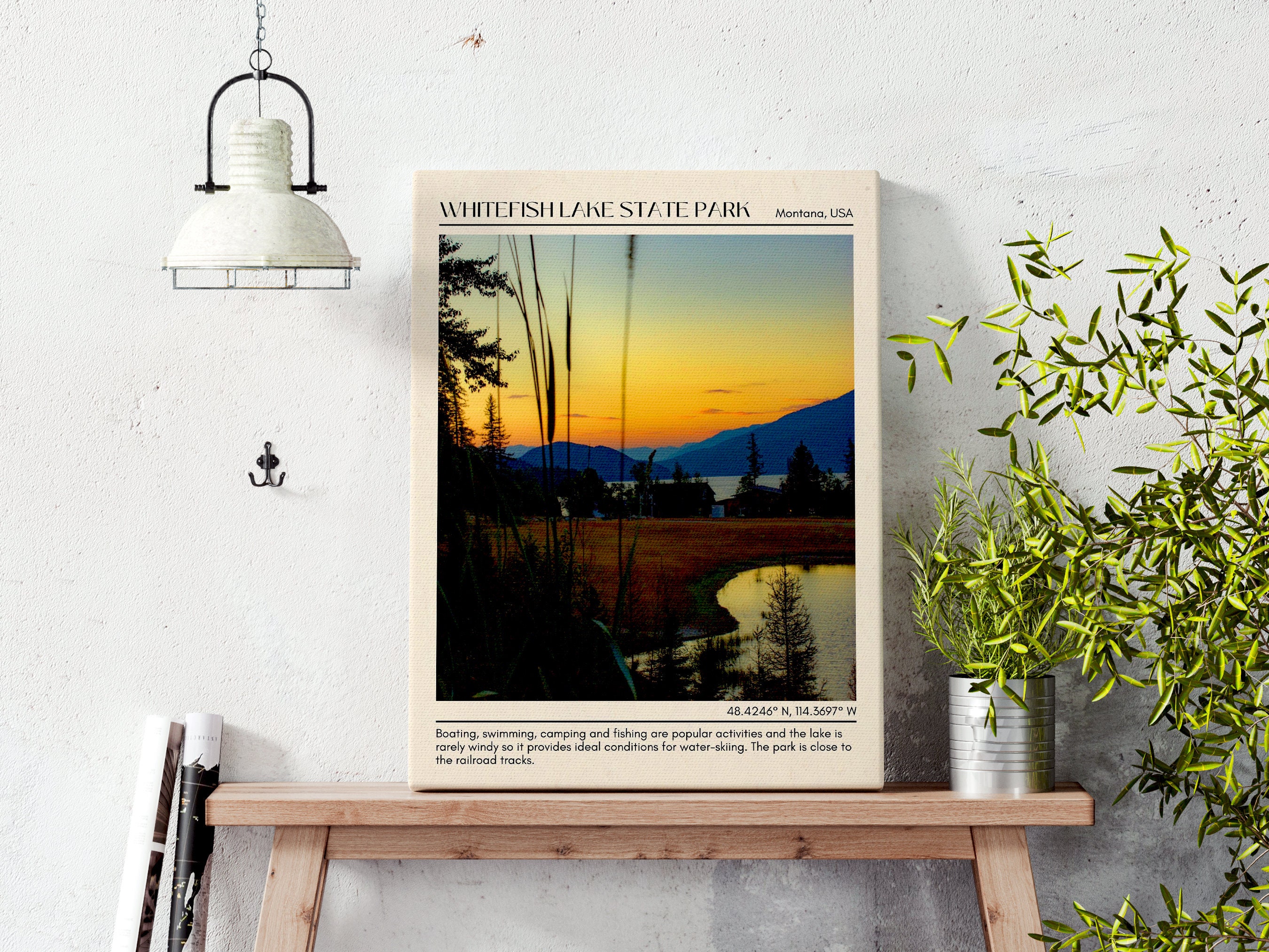 INSTANT DIGITAL DOWNLOAD, Whitefish Lake State Park Wall Canvas, Whitefish Lake State Park