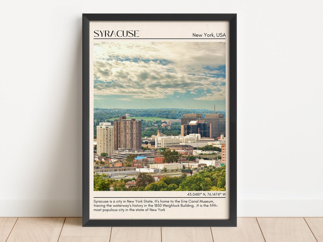 Syracuse Minimal Wall Art, Syracuse Canvas, Syracuse Framed Poster