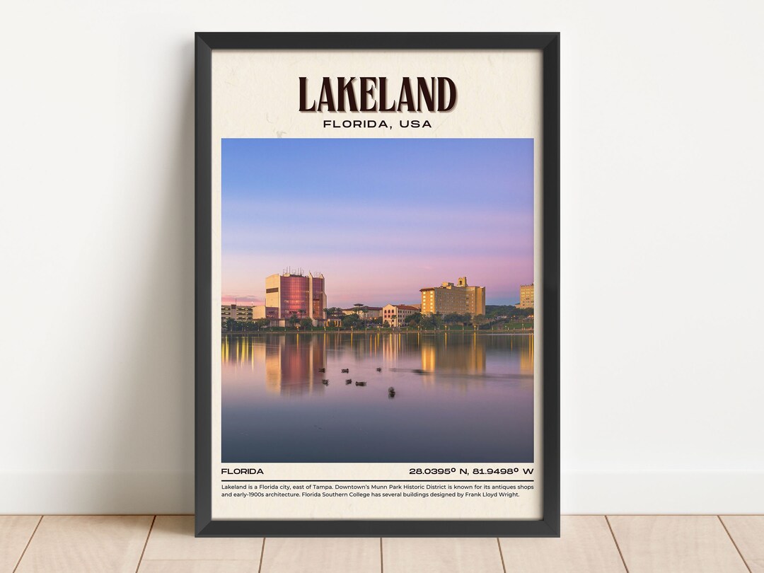 Lakeland Vintage Wall Art, Lakeland Canvas, Lakeland Framed Poster