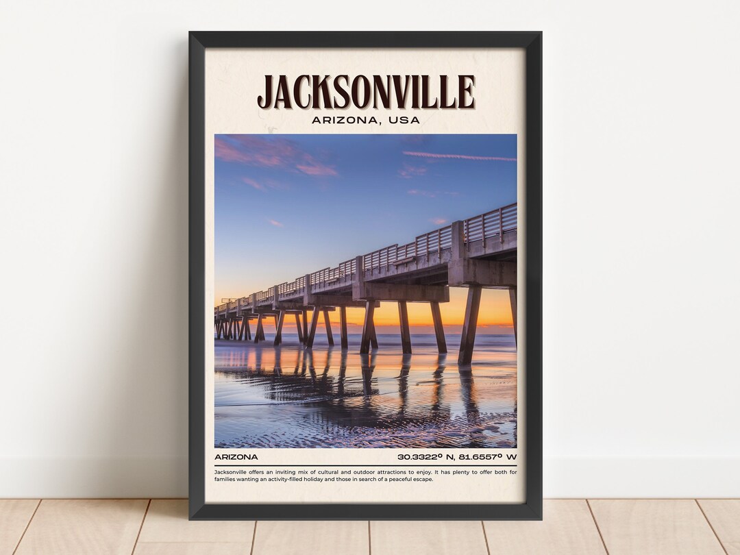 INSTANT DIGITAL DOWNLOAD, Jacksonville Vintage Wall Art, Jacksonville